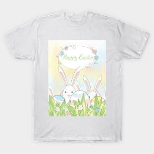 Easter cute bunny and eggs T-Shirt